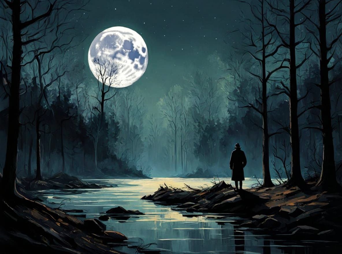 Realistic Moon in the Night Sky