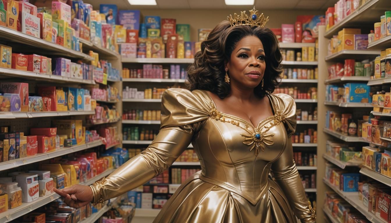 Oprah as Queen in Latex Costume Concept Art