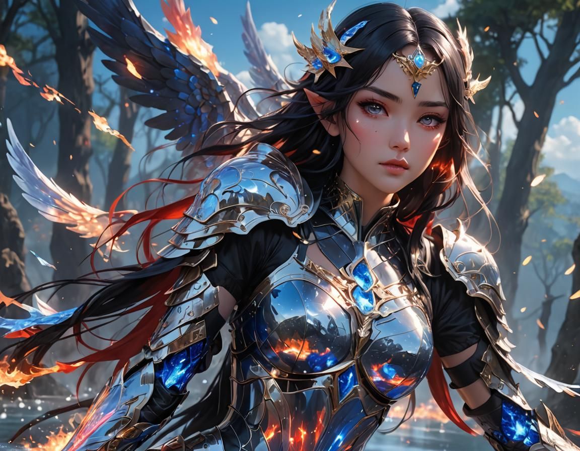 Cosmic Knight in Field of Flames: Anime Art