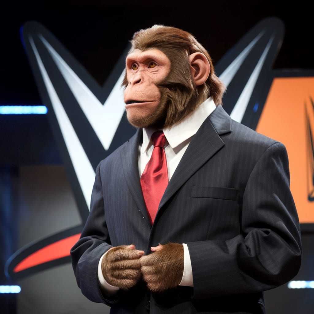 Monkey Resembles WWE Executive in Formal Attire