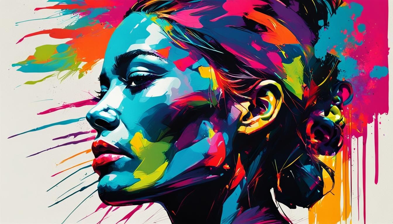 Colorful Silhouette in Impasto Style