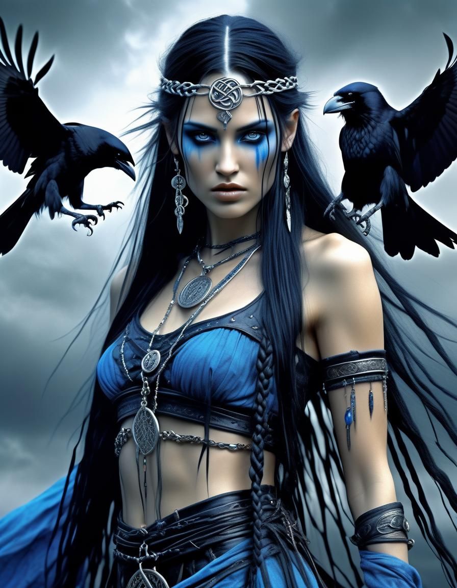 Celtic Goddess Morrigan in Fantasy Style
