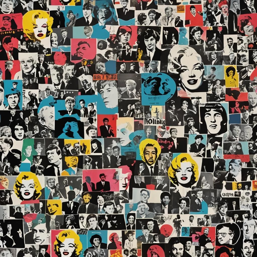 Pop Culture Icons Poster in Abstract Art Style