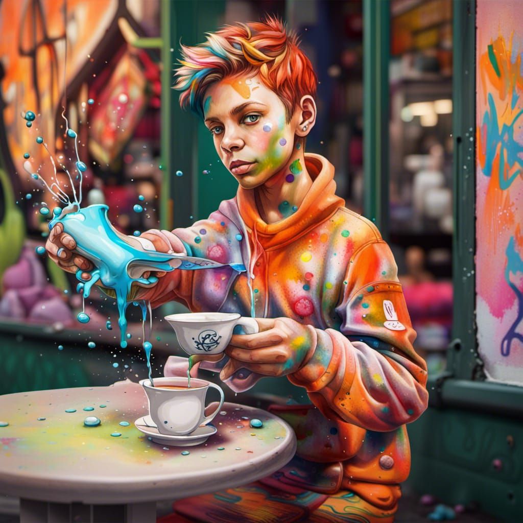 Colorful Pixie Playground in Graffiti Style