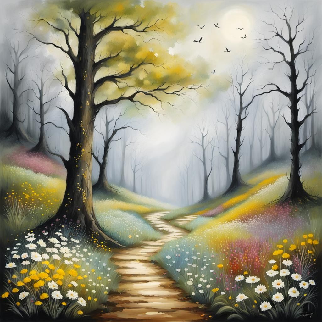 Surreal Mayonnaise Landscape Painting