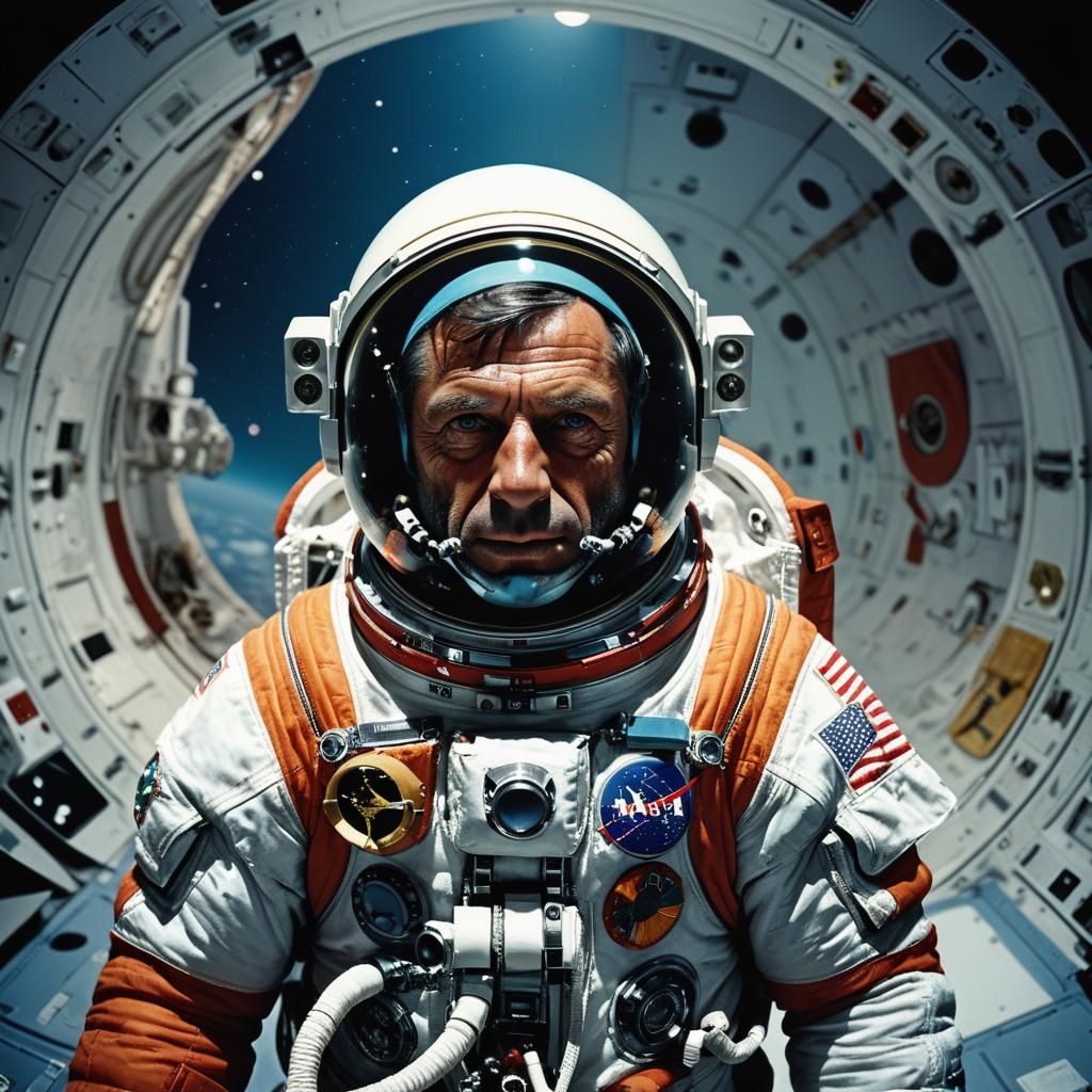 Moon Landing in Action Painting Style