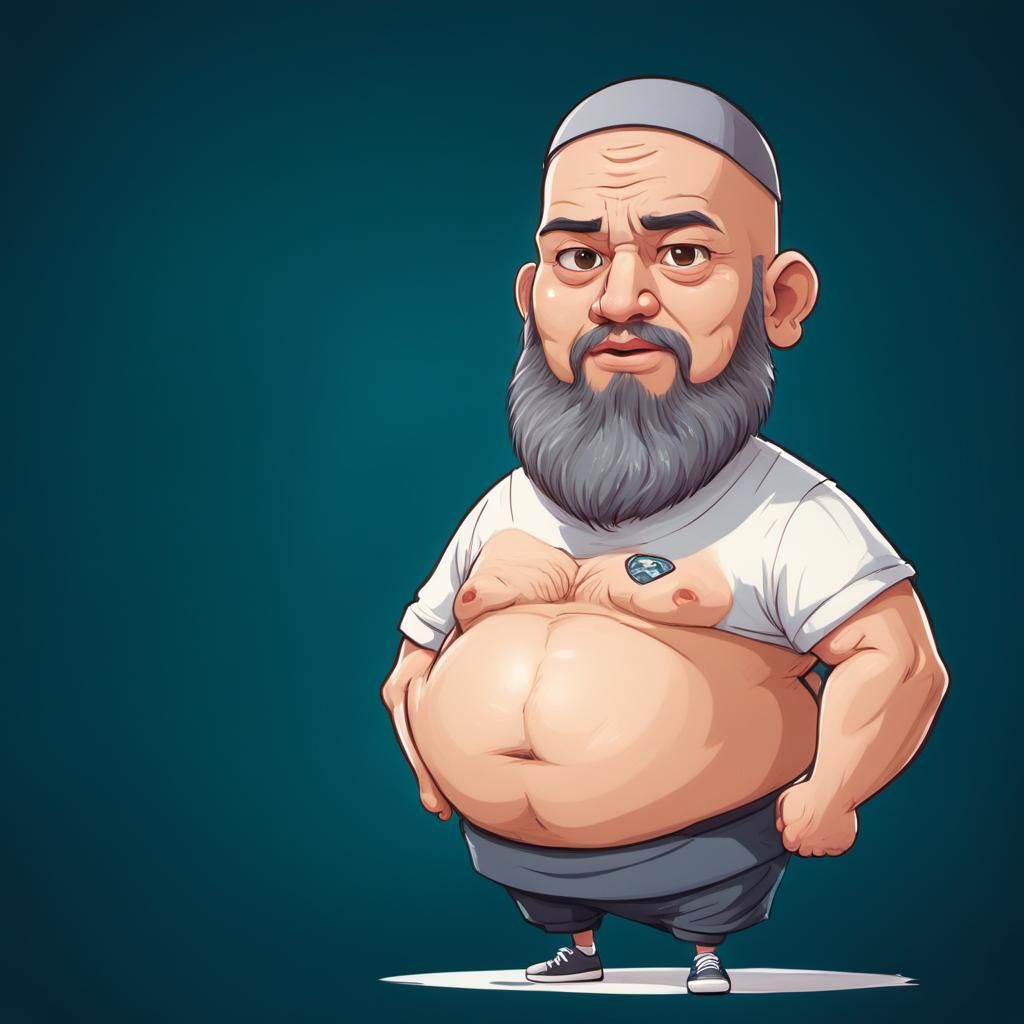 Humorous Anime Portrait of a Religious Man