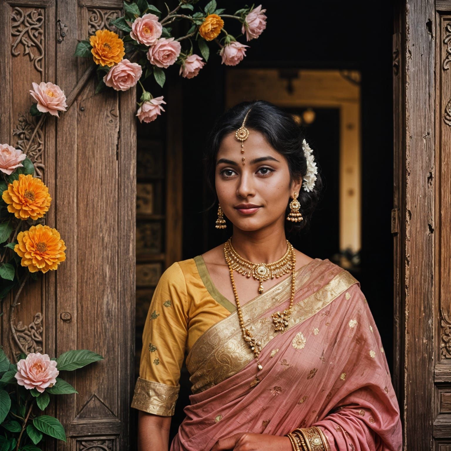 Vintage Indian Beauty in Elegant Saree