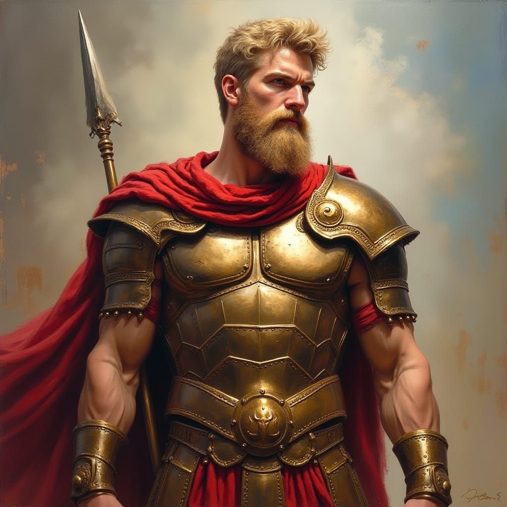 Grecian God of War in Battle Armor