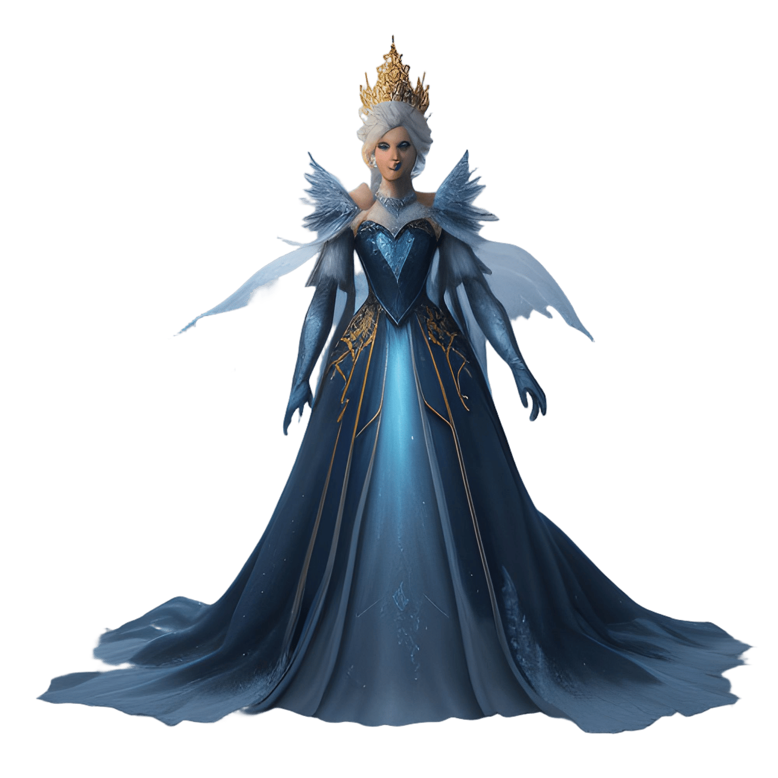 Surreal Queen of Snow in Apocalyptic Wasteland Fantasy Art