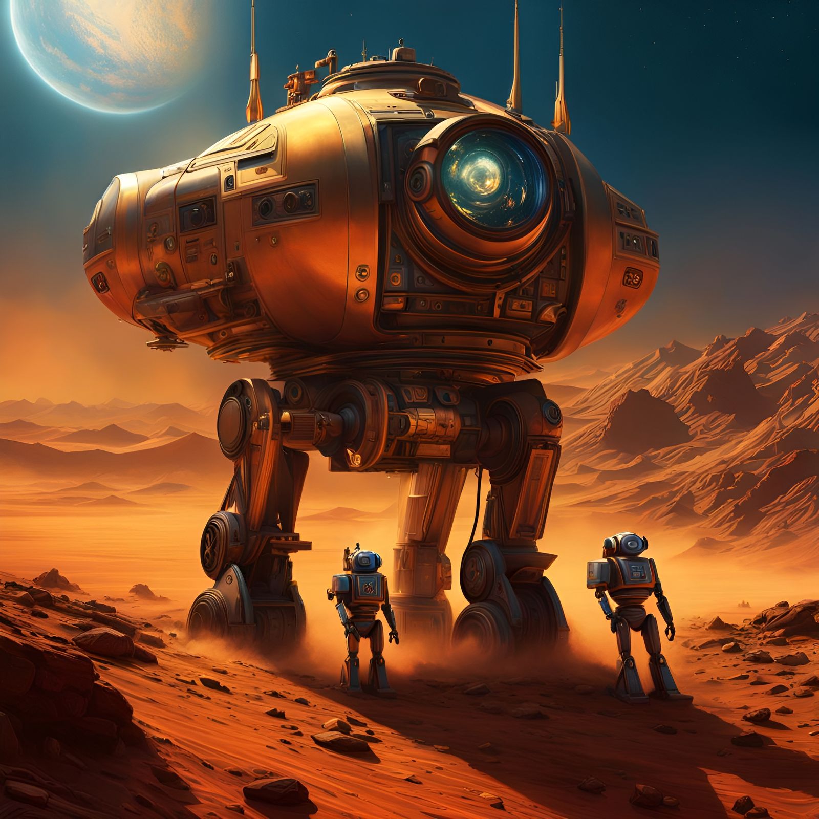 Robots on Mars in a Maximalist Style