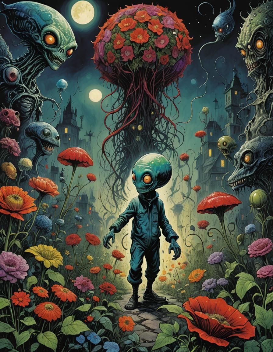 a horrific alien creature flower