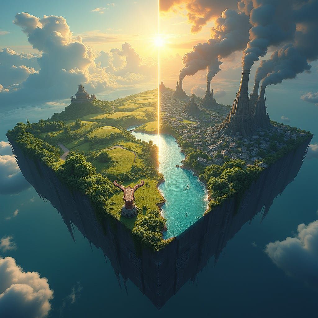 Hyper-Realistic Duality of Existence in Contrasting Worlds