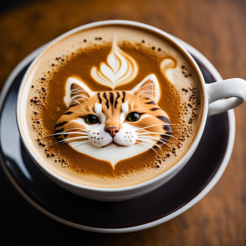 Cat Latte Art: Macro Food Photography