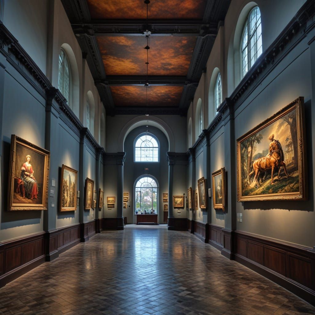 Vibrant Eclectic Museum Interior in HDR