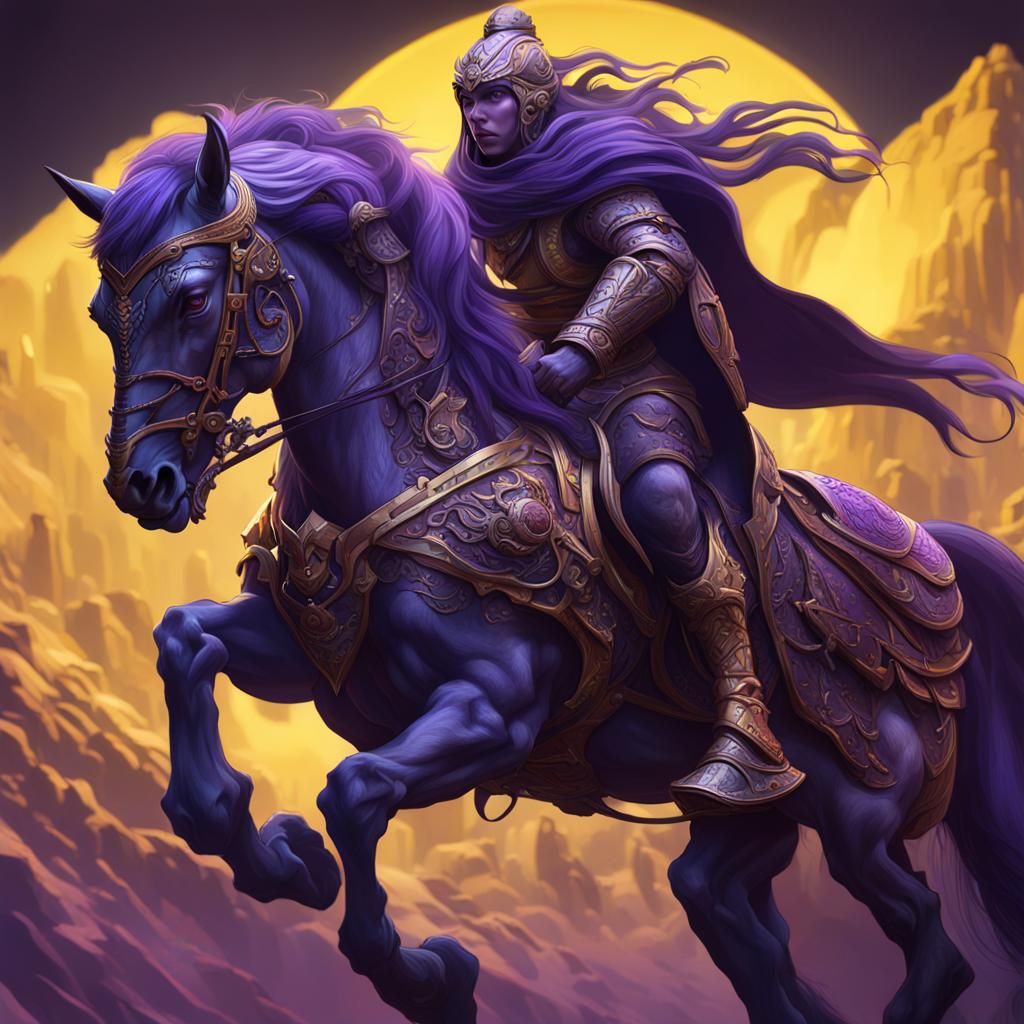 Human-Headed Horse in Dark Fantasy Style