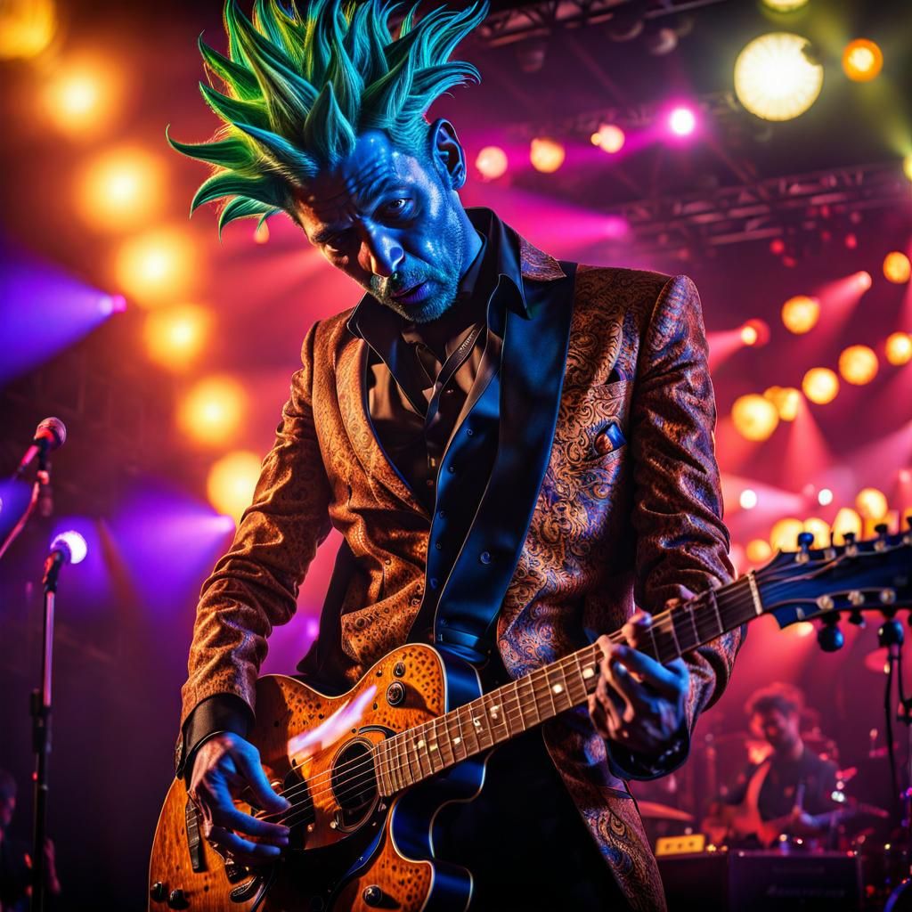 Alien Rock Star: Hyperrealistic Masterpiece of Musical Geniu...