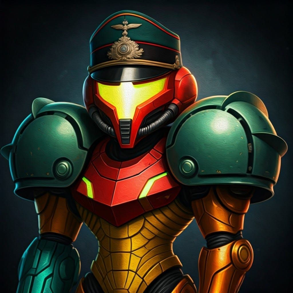 Heroic Chibi Character in Futuristic Armor