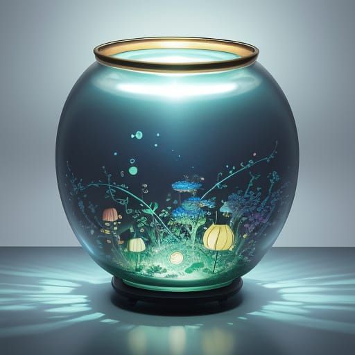 Glowing Lanterns in Vibrant Studio Ghibli Style