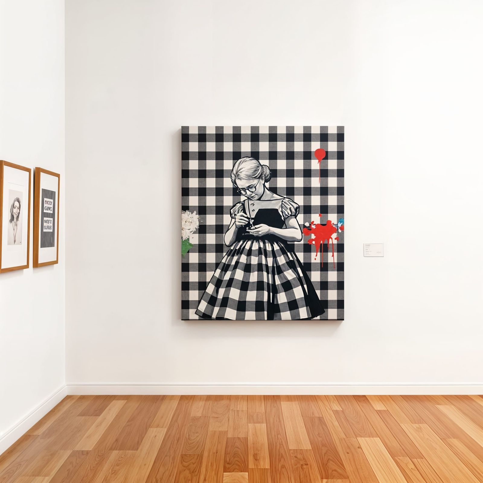 Modern Street Art Gallery with Gingham Dressing Room