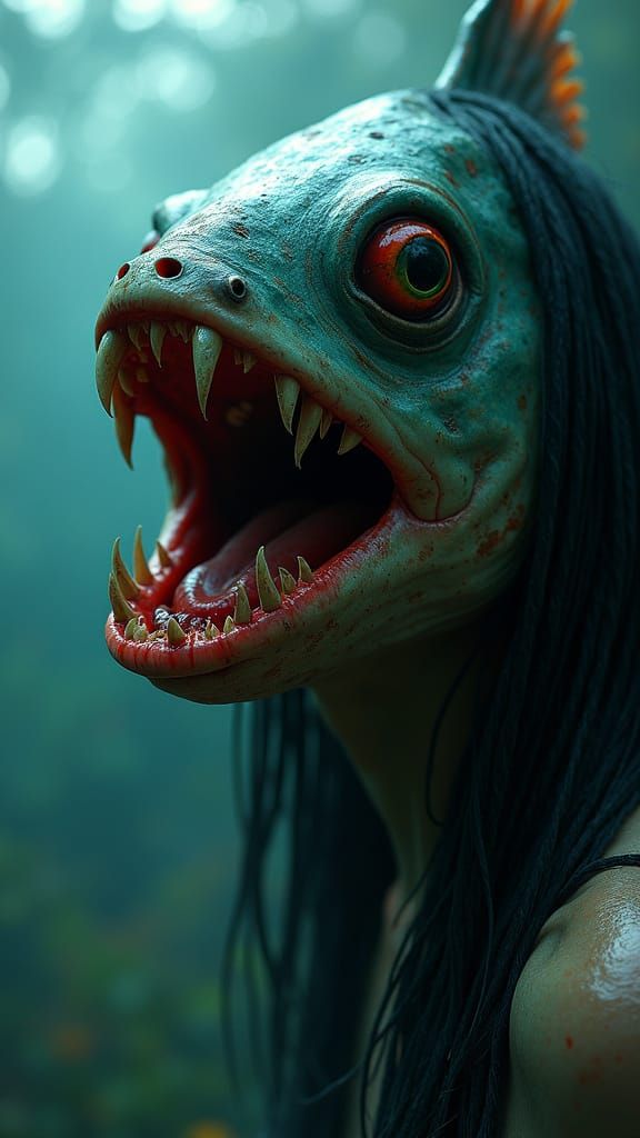 Spooky Fish Woman Portrait in Unreal Engine 5