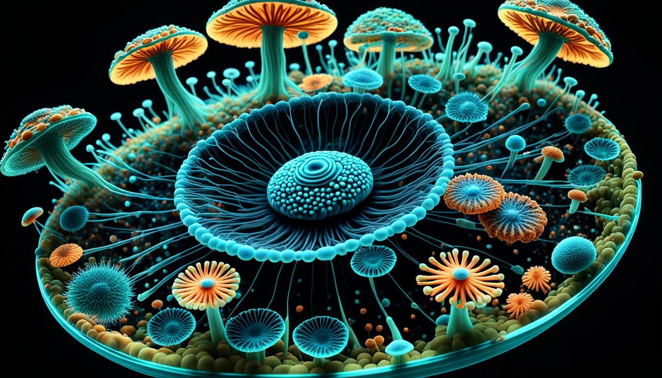 Lively Bacteria Rave in Petri Dish: 3D Motion CGI