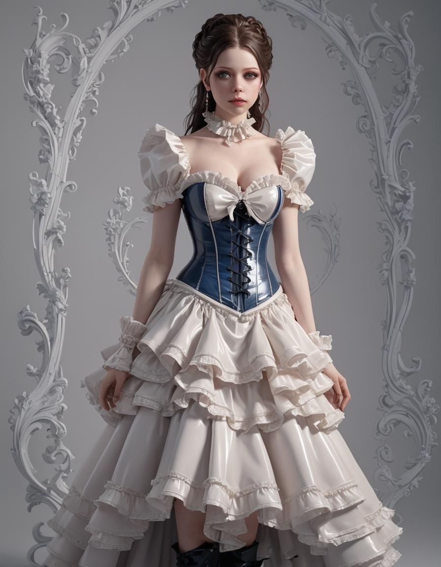 Michelle Trachtenberg in Frilly Latex Dress, 3D Anime Art