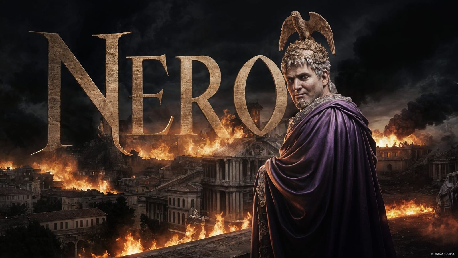 Ominous Nero Watching Rome Burn