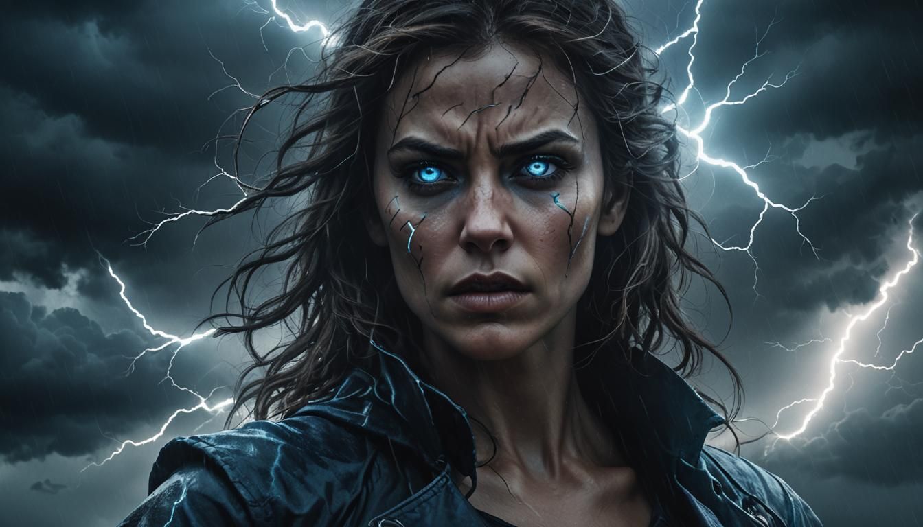 Fierce Woman Portrait in Dark Fantasy Art