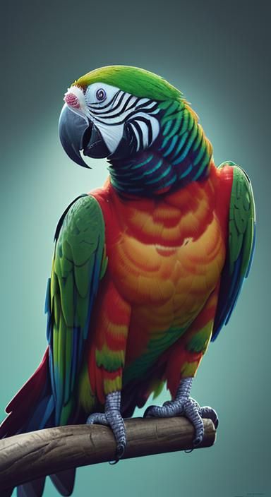 Hyperrealistic Parrot Splash Art: Detailed and Colorful