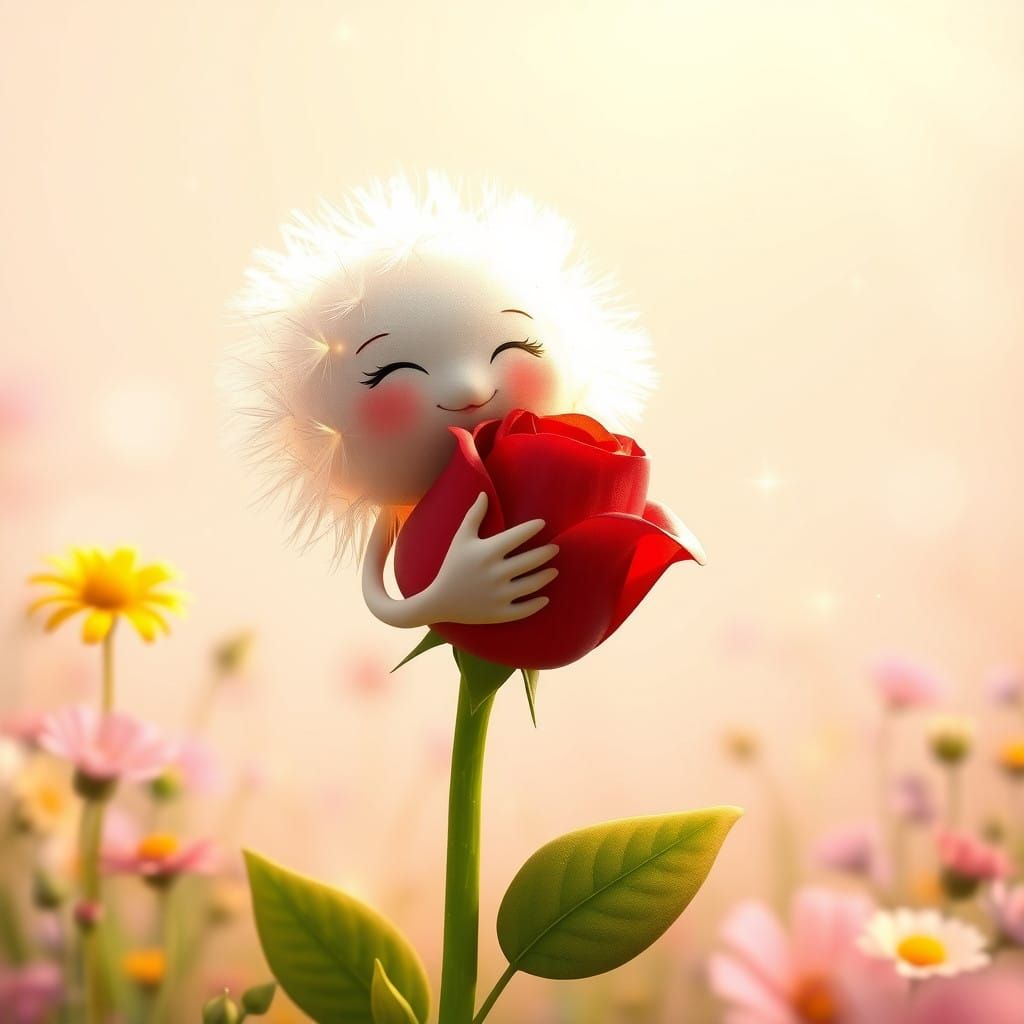 Enchanted Floral Friends in Whimsical Pastel Landscapes