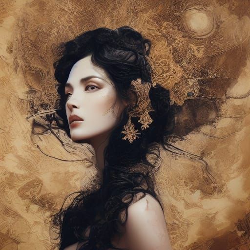 Sensual Woman in Golden Light