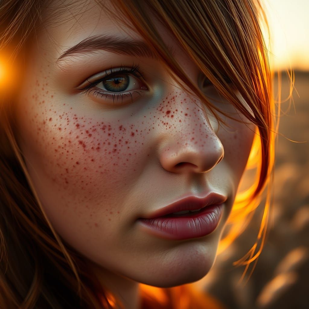 Serene Woman in Golden Hues