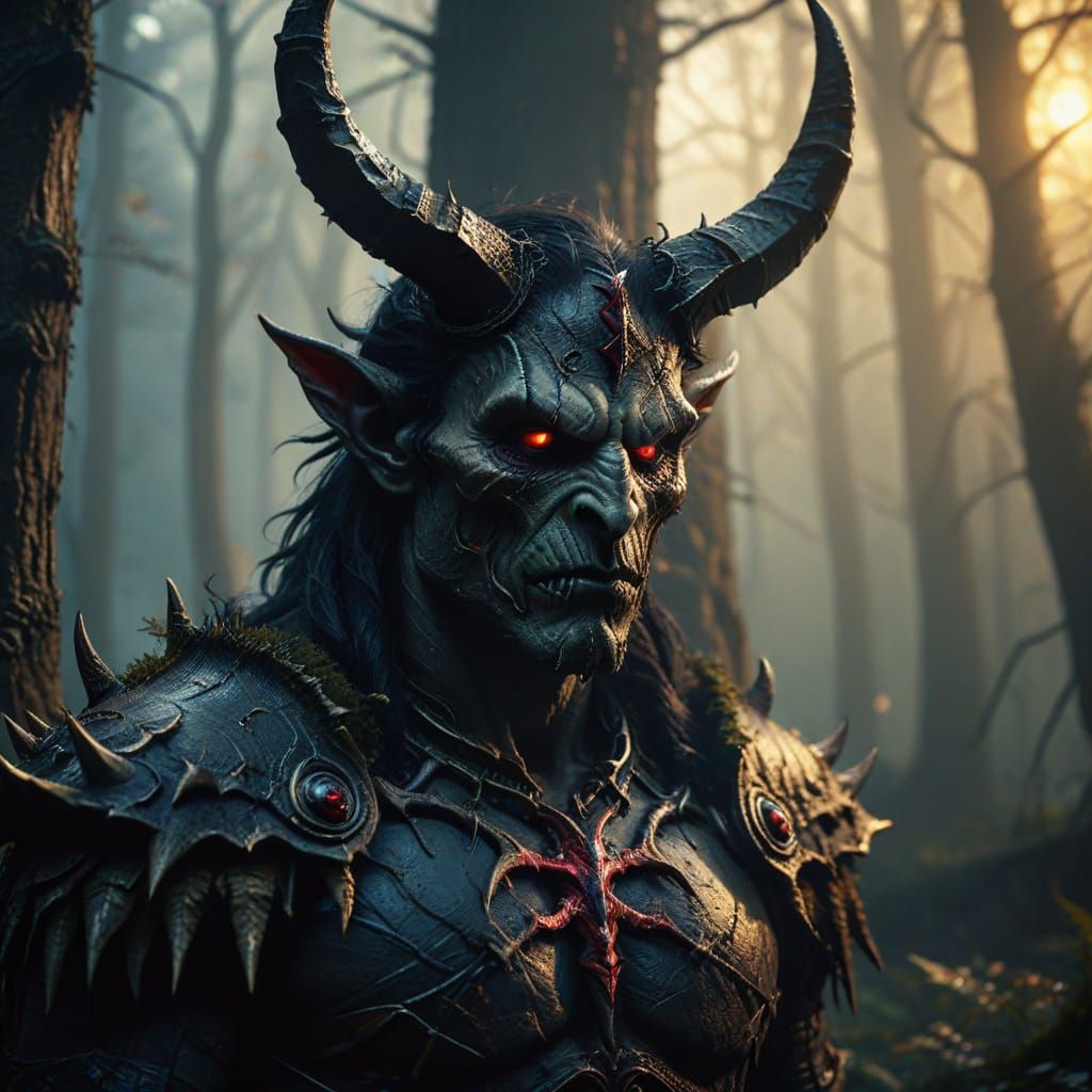 Mysterious Demon in Mystical Forest