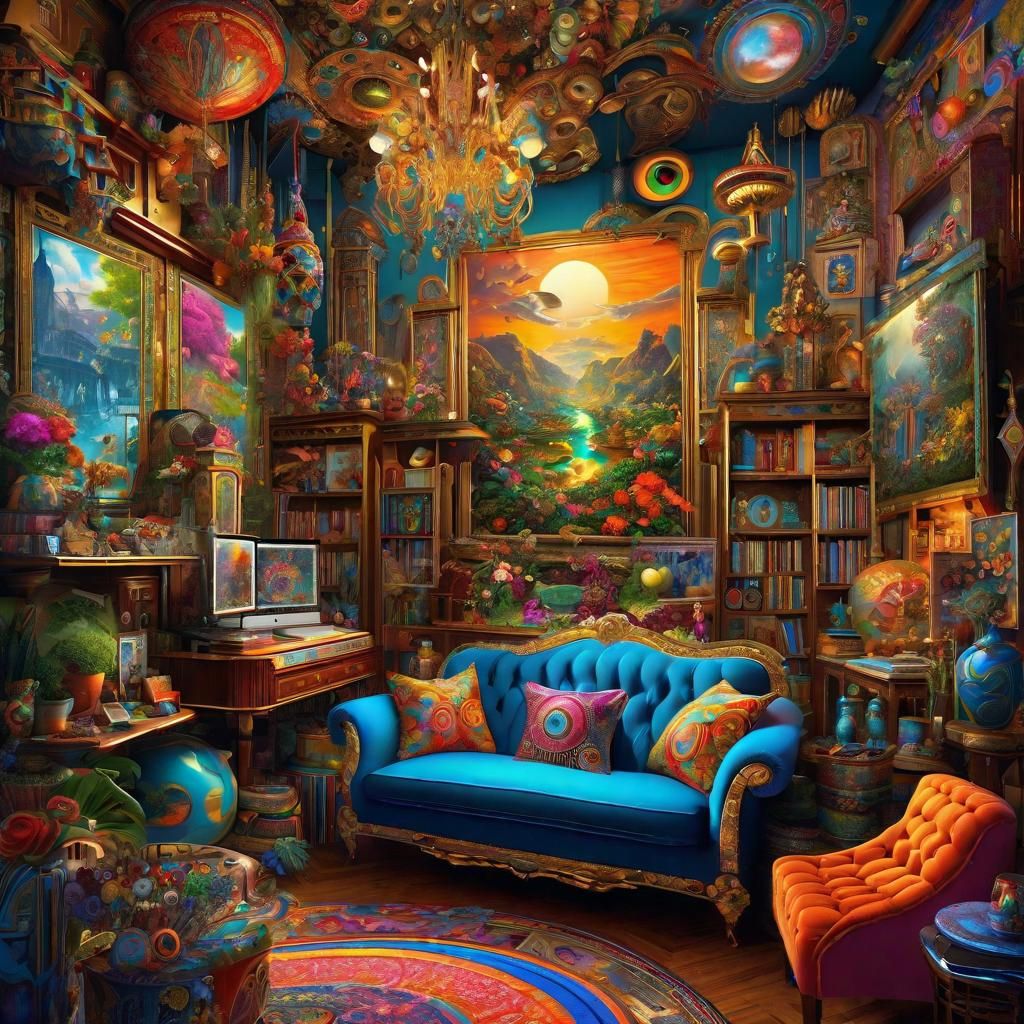 Maximalist Digital Illustration of Chaotic Kinks