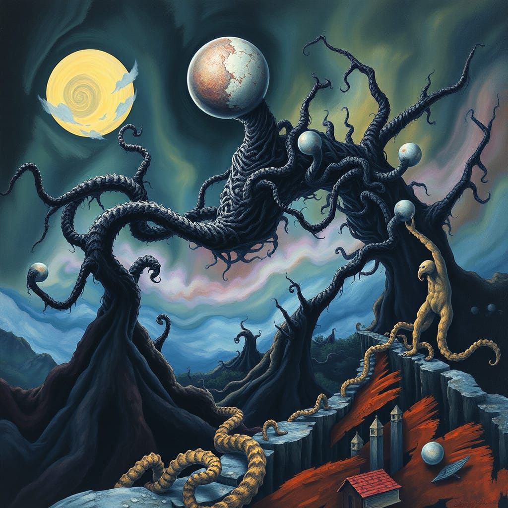 Surreal Dreamscape in Post-Impressionist and Dadaist Influen...