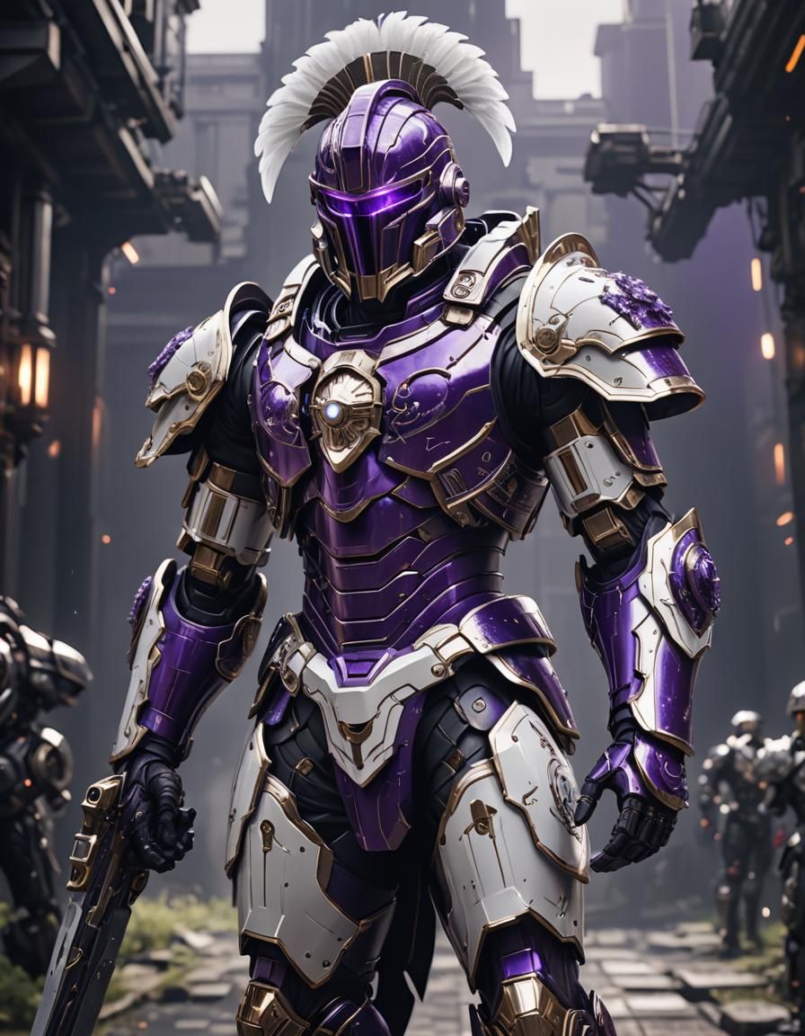 Clockwork Spartan Soldier in Sci-Fi Style