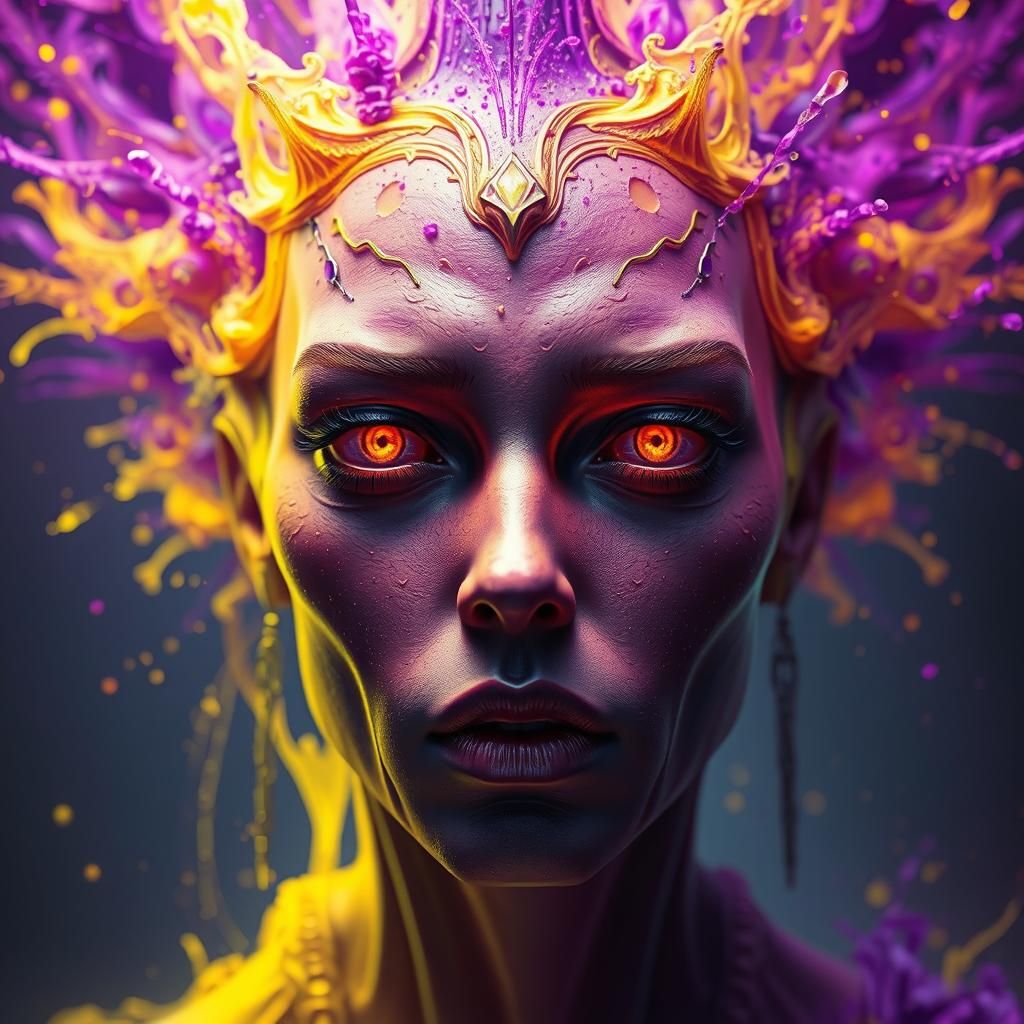 Surreal Face in Dark Fantasy Style