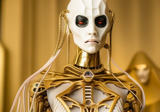 Robotic Baphomet Gnostic Mass in Renaissance Steampunk Style