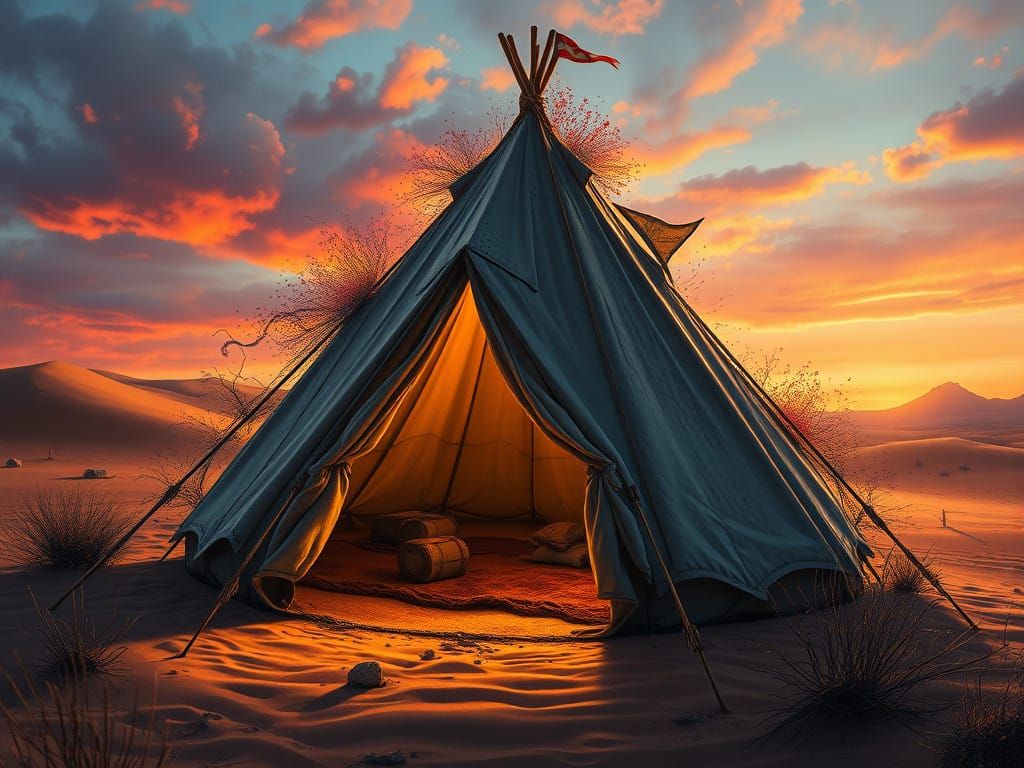 Vibrant Desert Enclave in Hyperrealistic Style