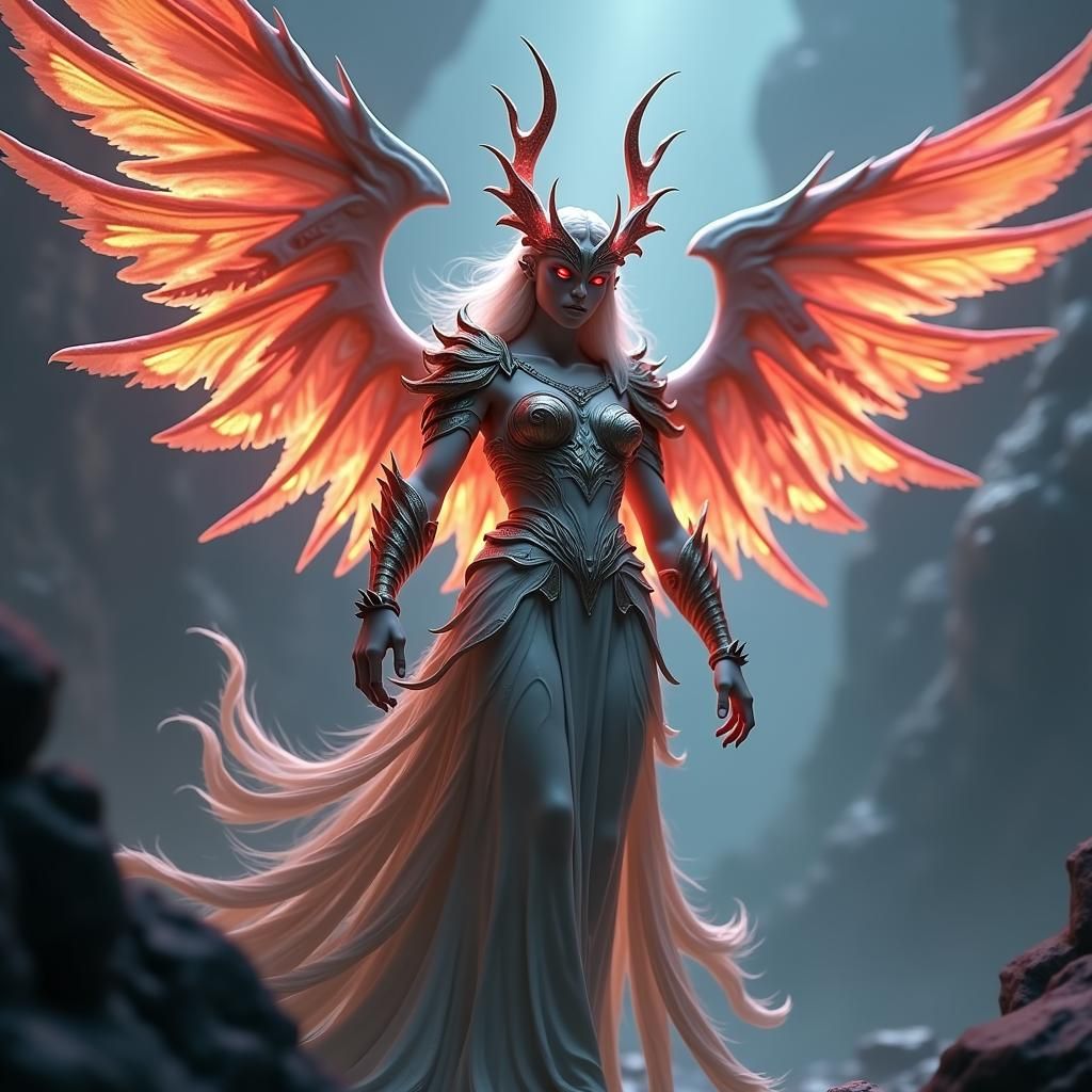 Celestial Demonic Angel in Detailed Matte Painting