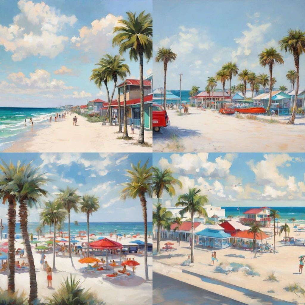 Pensacola Beach Aerial View on a Sunny Day