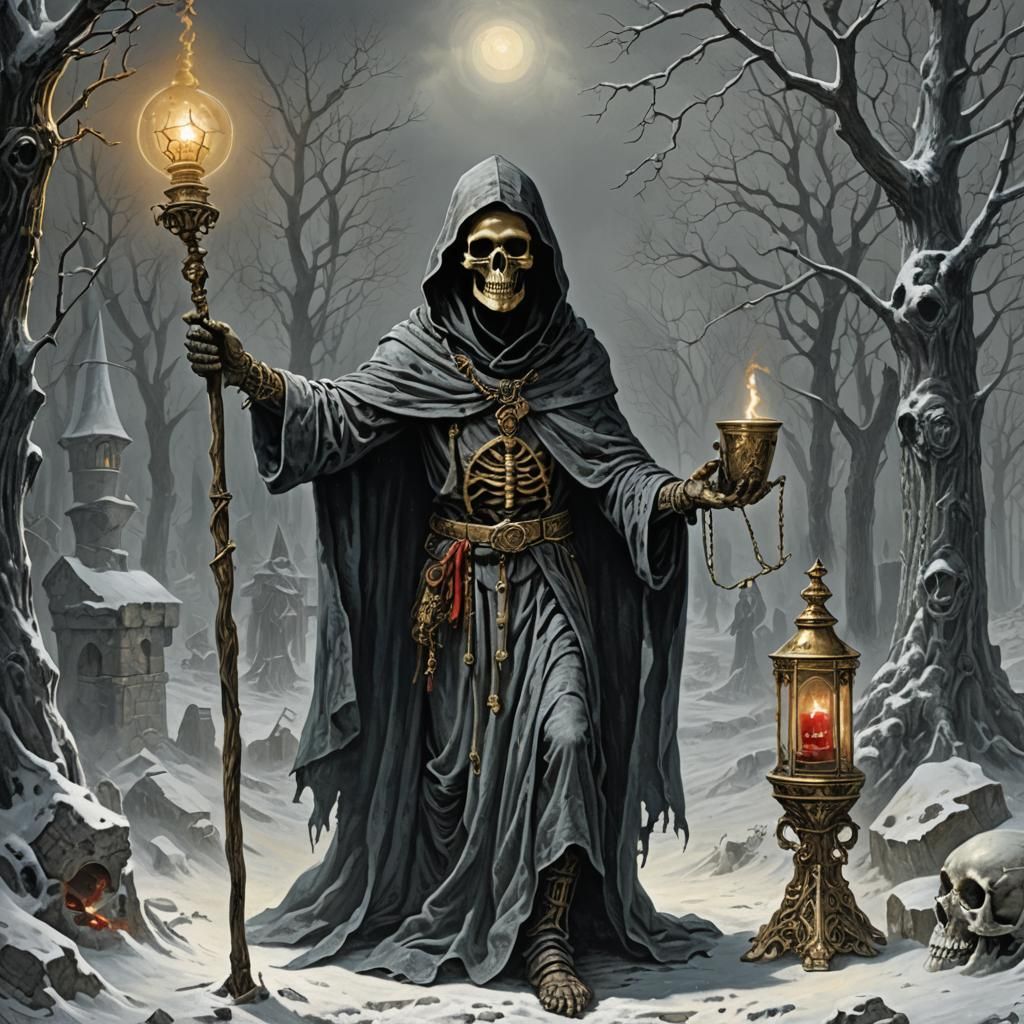 The Hierophant Tarot Card in Doré Style