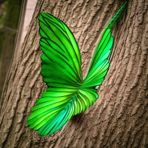 Leaf-Winged Green Dragon in Fantasy Forest