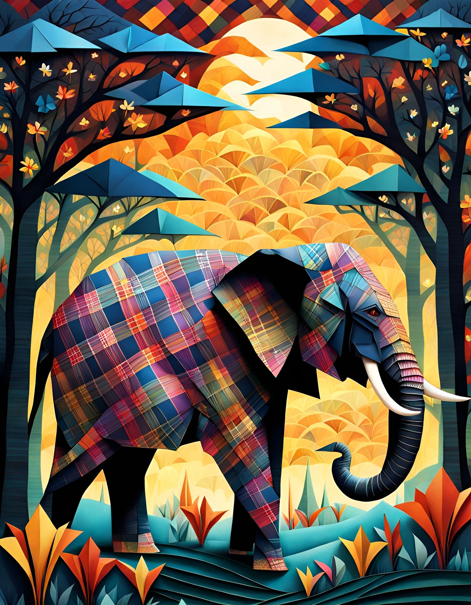 Plaid Elephant