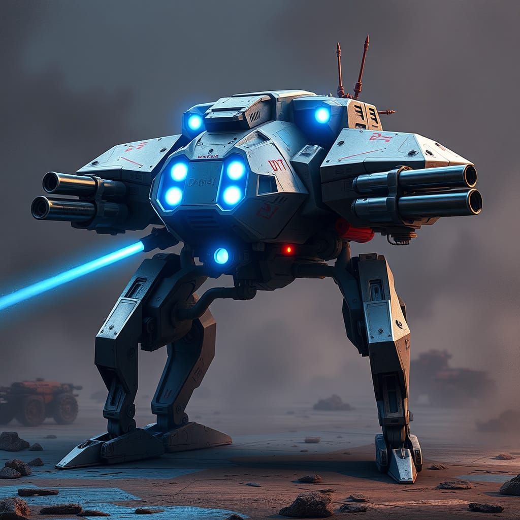 Cyberpunk Combat Drone in Durasteel Armor