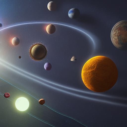 Detailed Matte Painting of the Solar System