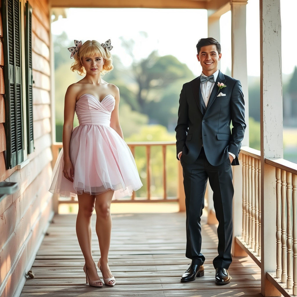 Nervous Teen in Pink Dress, Professional Photo