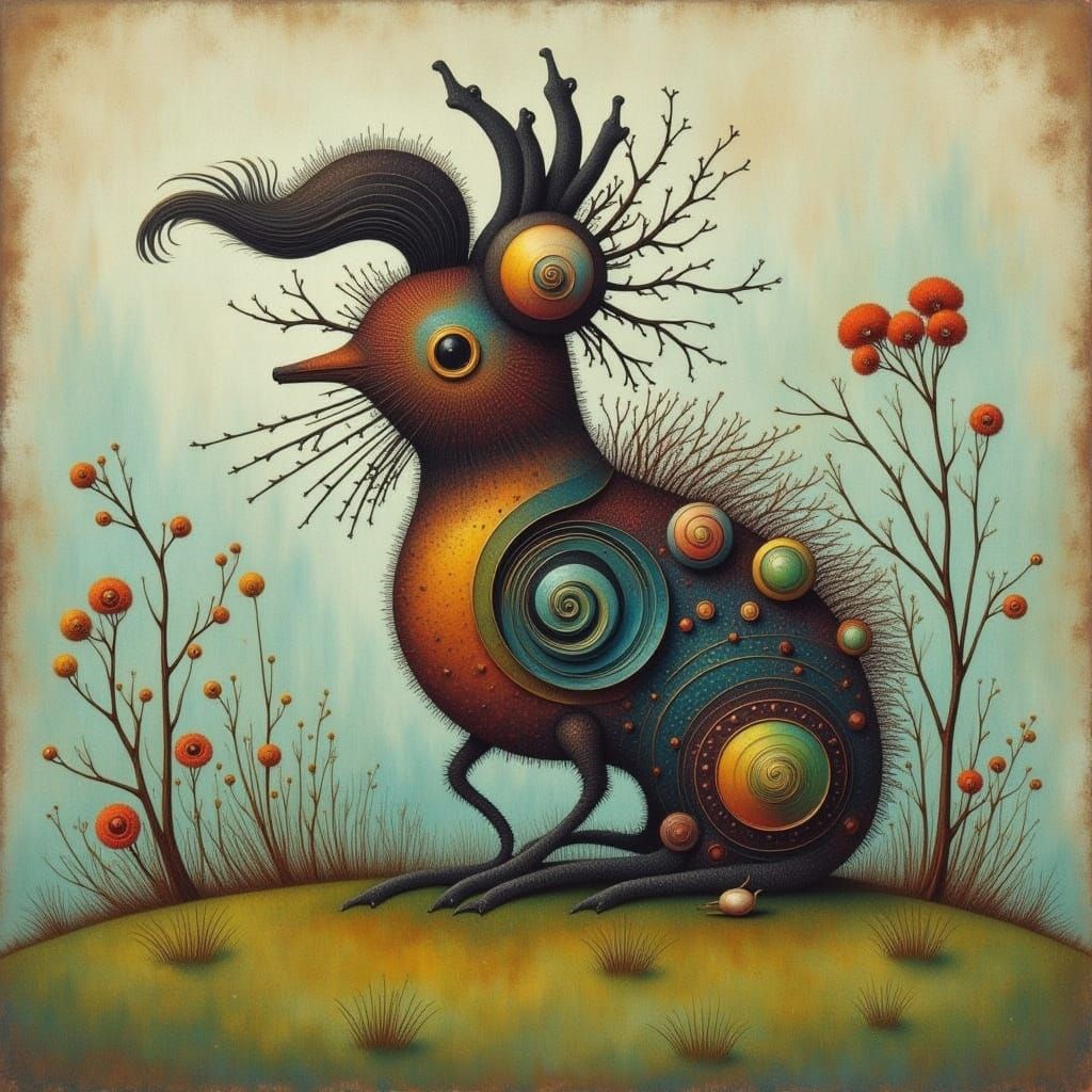 Enchanted Earthscape in Vibrant Enamel Style