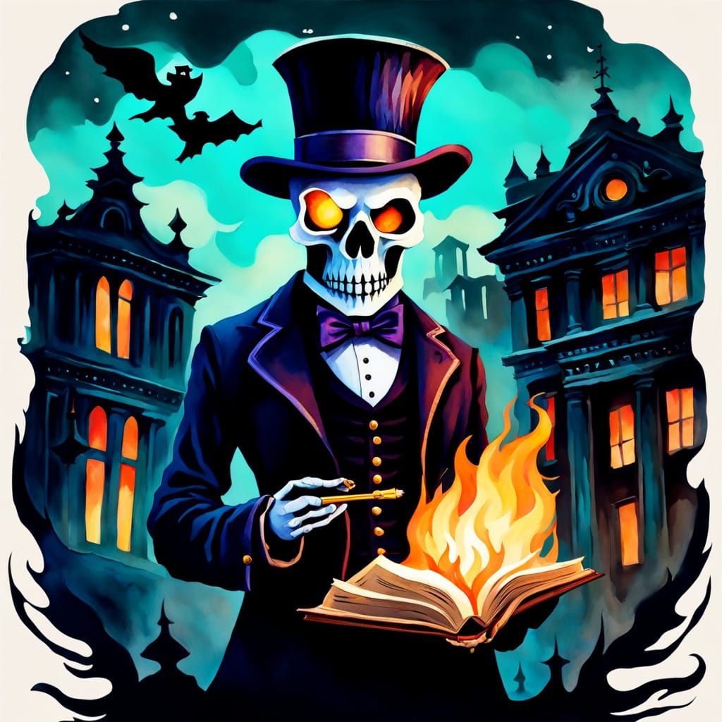 Ghostly Librarian Haunts Vintage Library